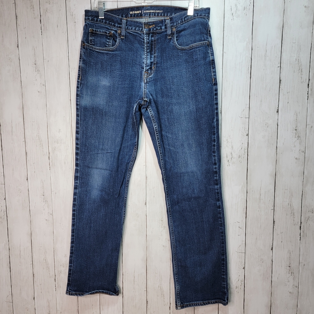 Old Navy Men's Jeans Size 33x30 Straight Leg Denim Blue Zip Fly. Great Condition